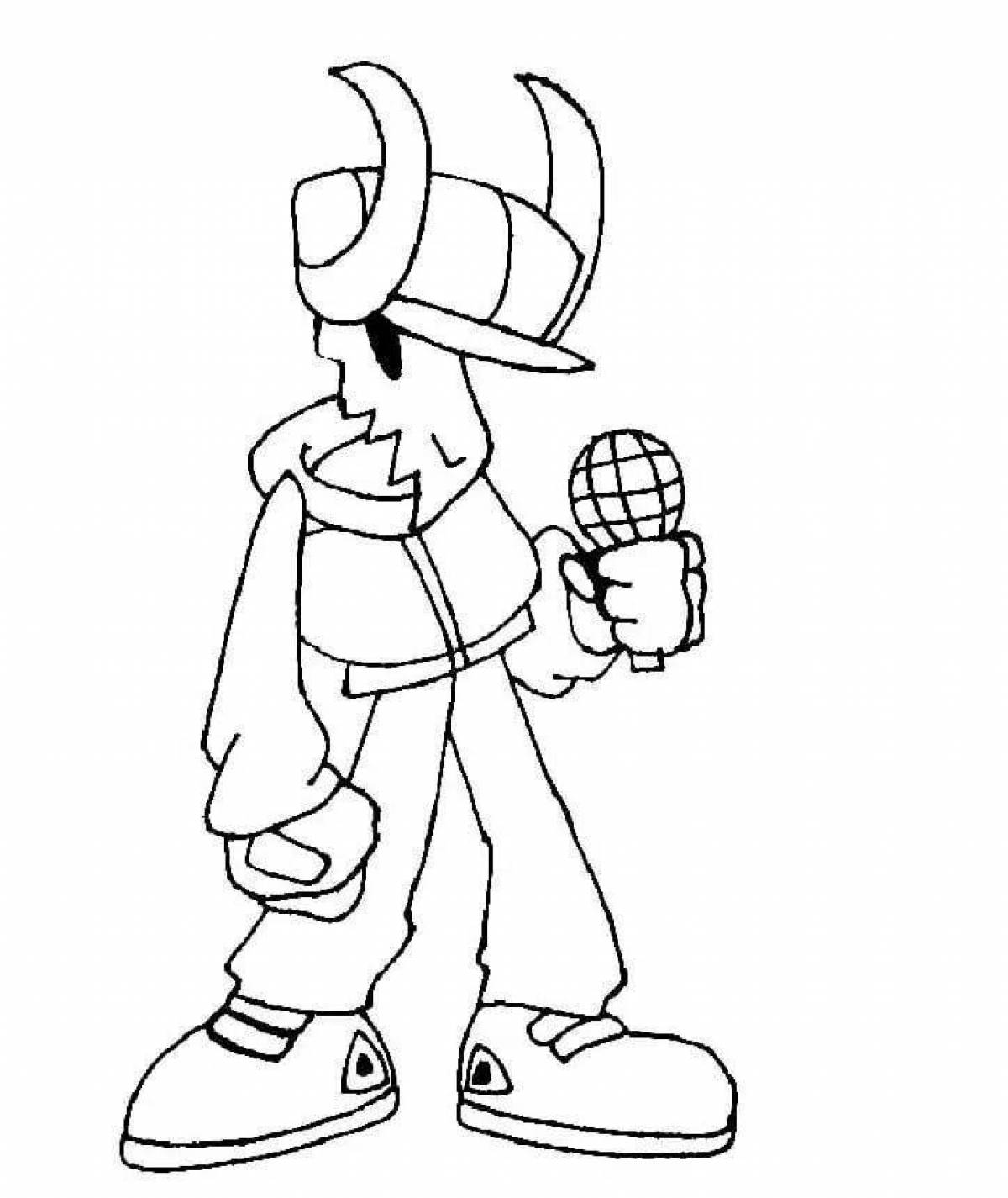 Splendid friday night funkin' coloring page