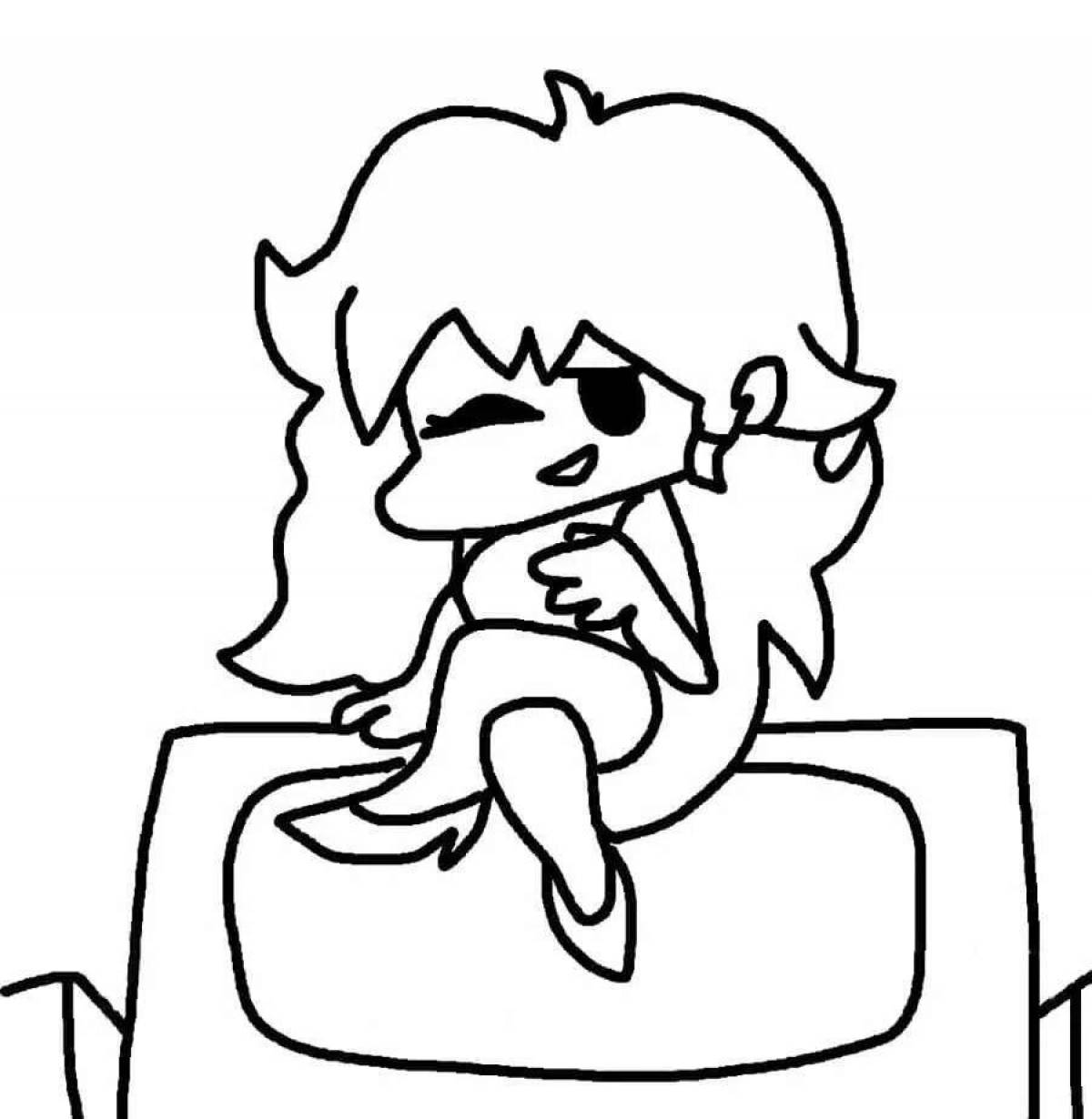 Coloring page vivified friday night funkin'