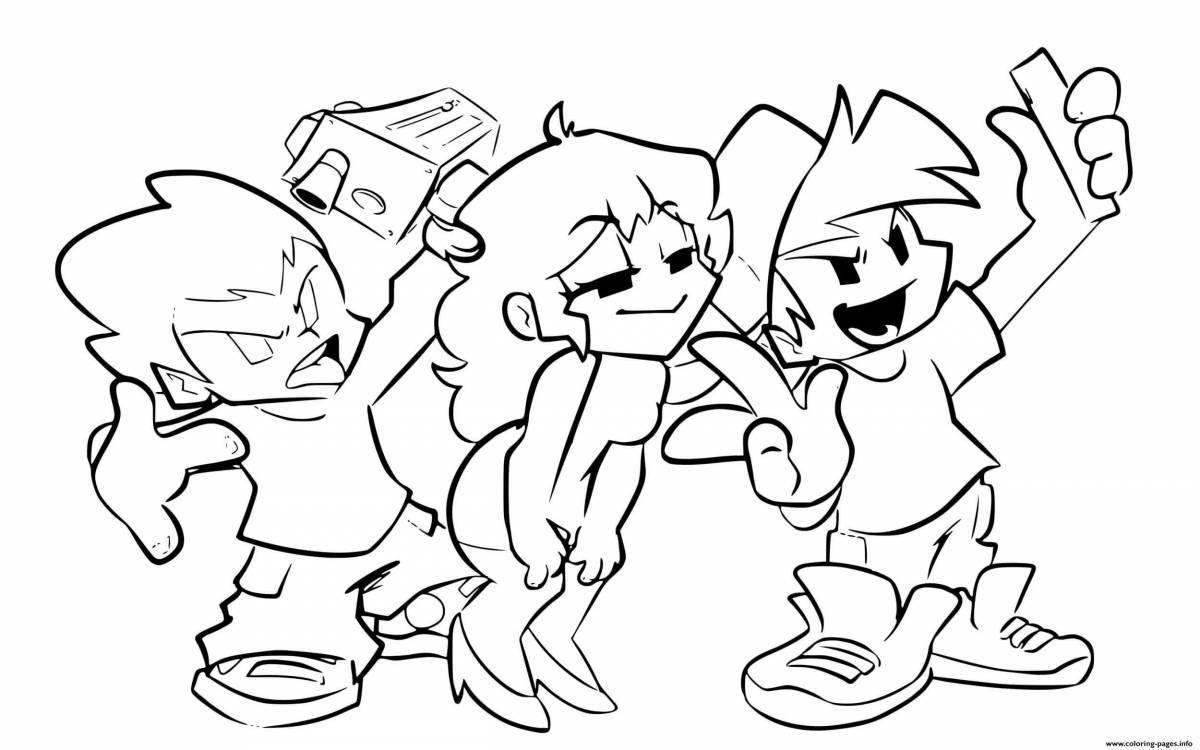 Bright friday night funkin' coloring page