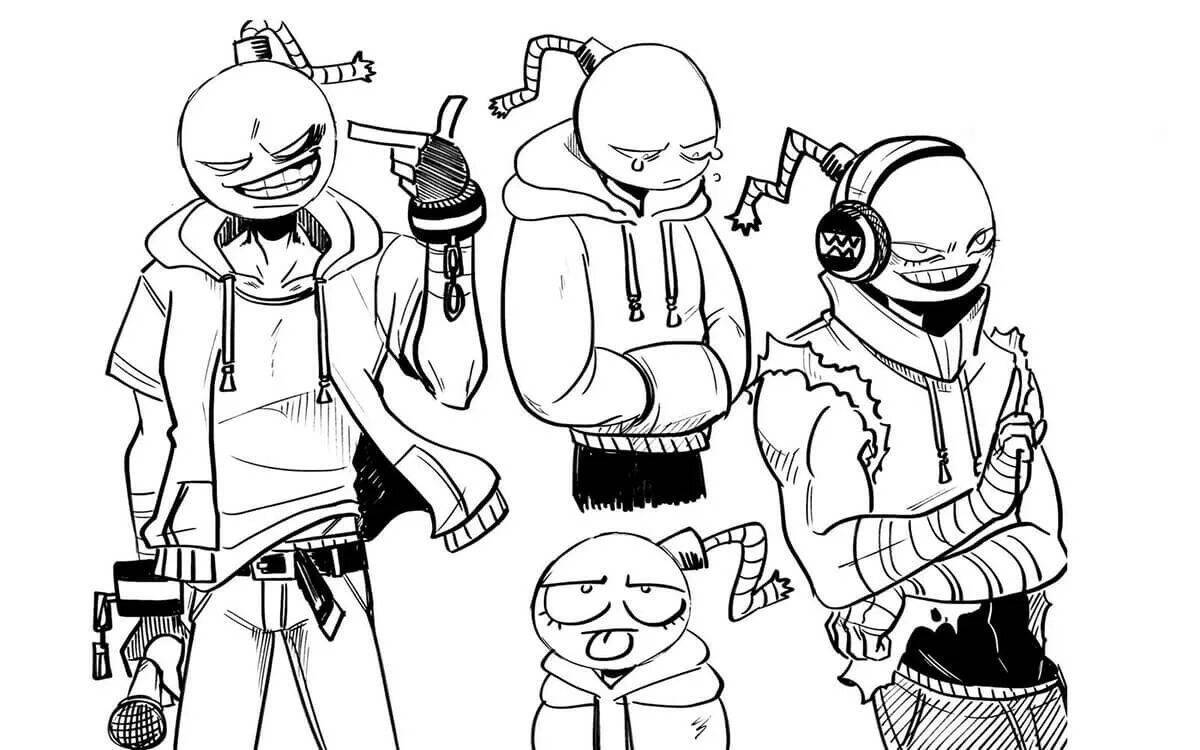 Coloring jubilant friday night funkin'