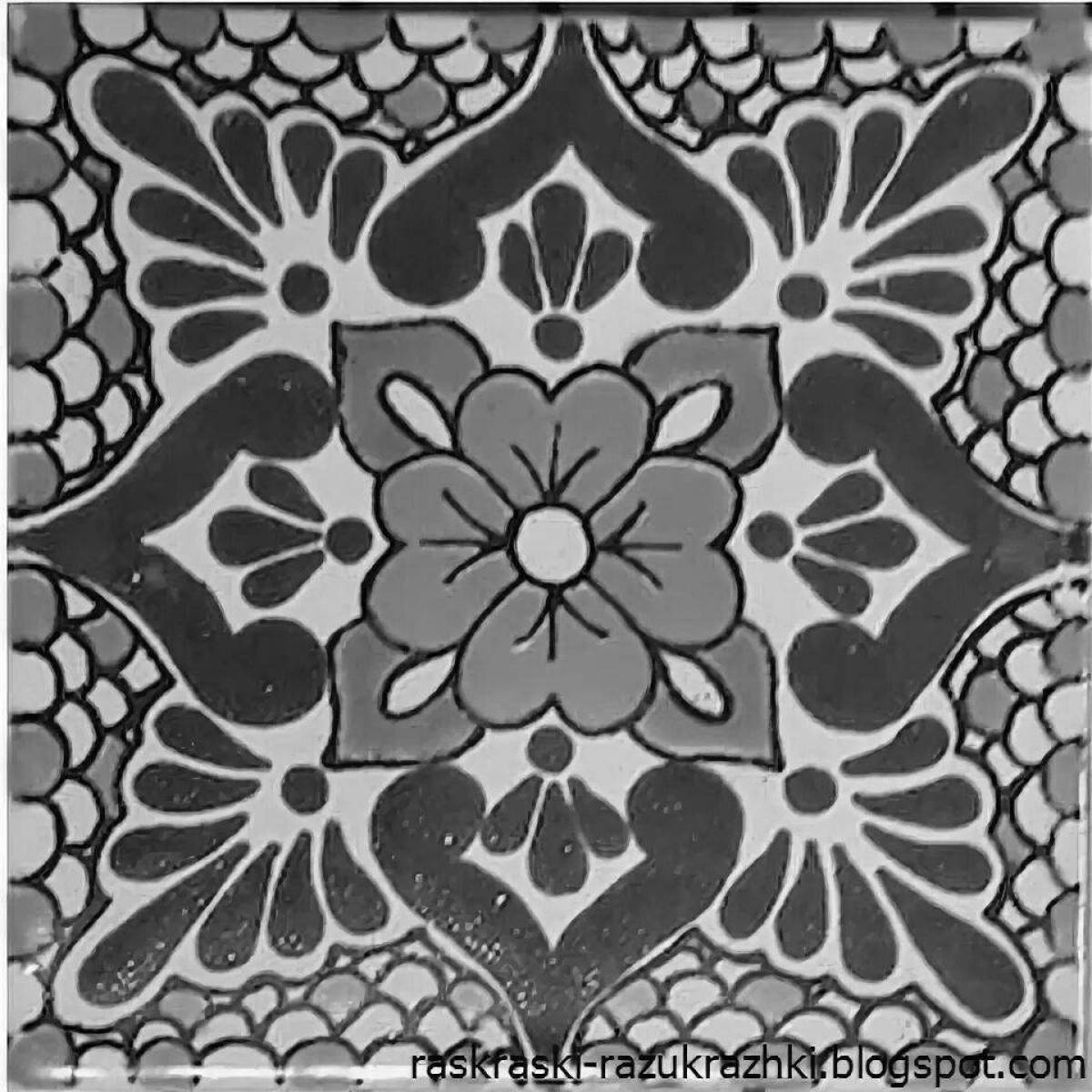 Bright ceramic tile coloring page
