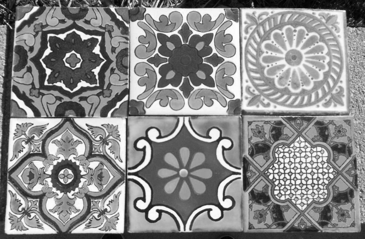 Attractive ceramic tiles coloring book