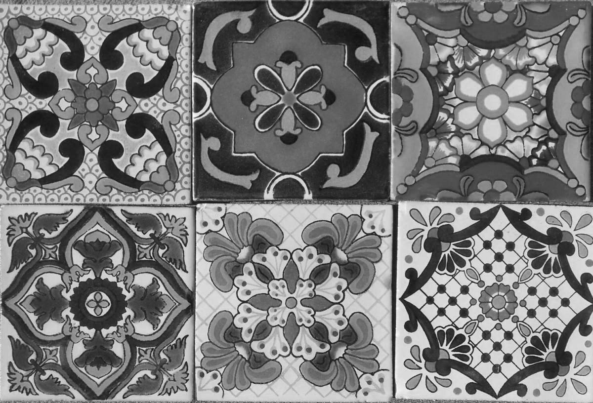 Creative ceramic tile coloring