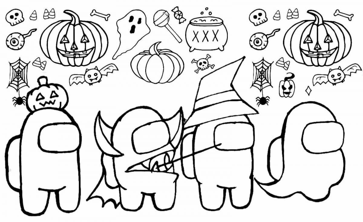 Colorful among us coloring page