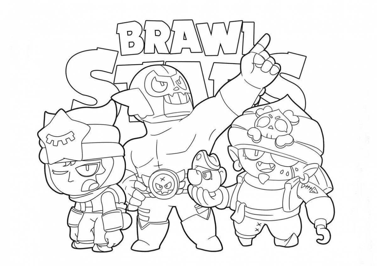 Игривая серая раскраска brawl stars