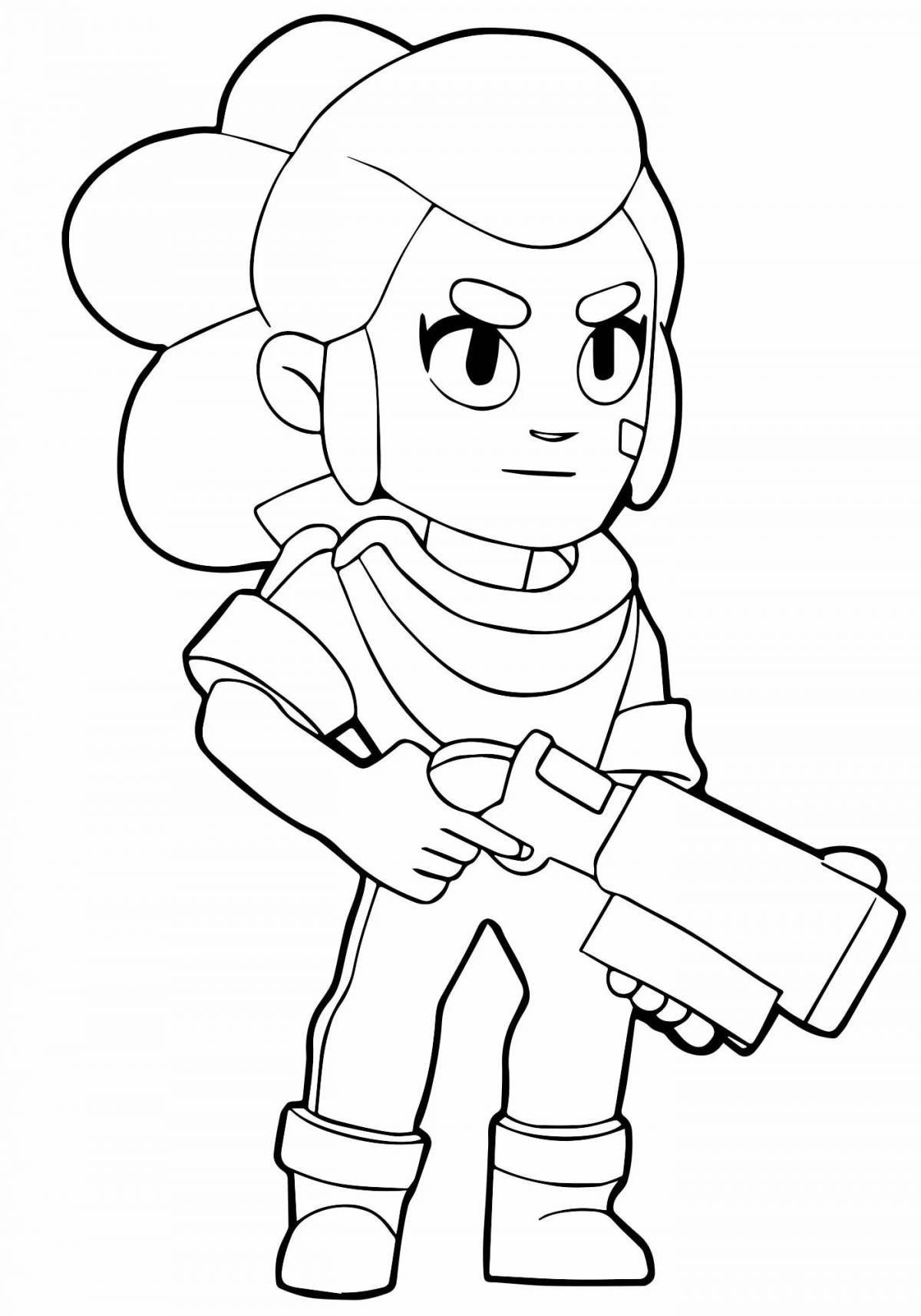 Fantastic gray brawl stars coloring page