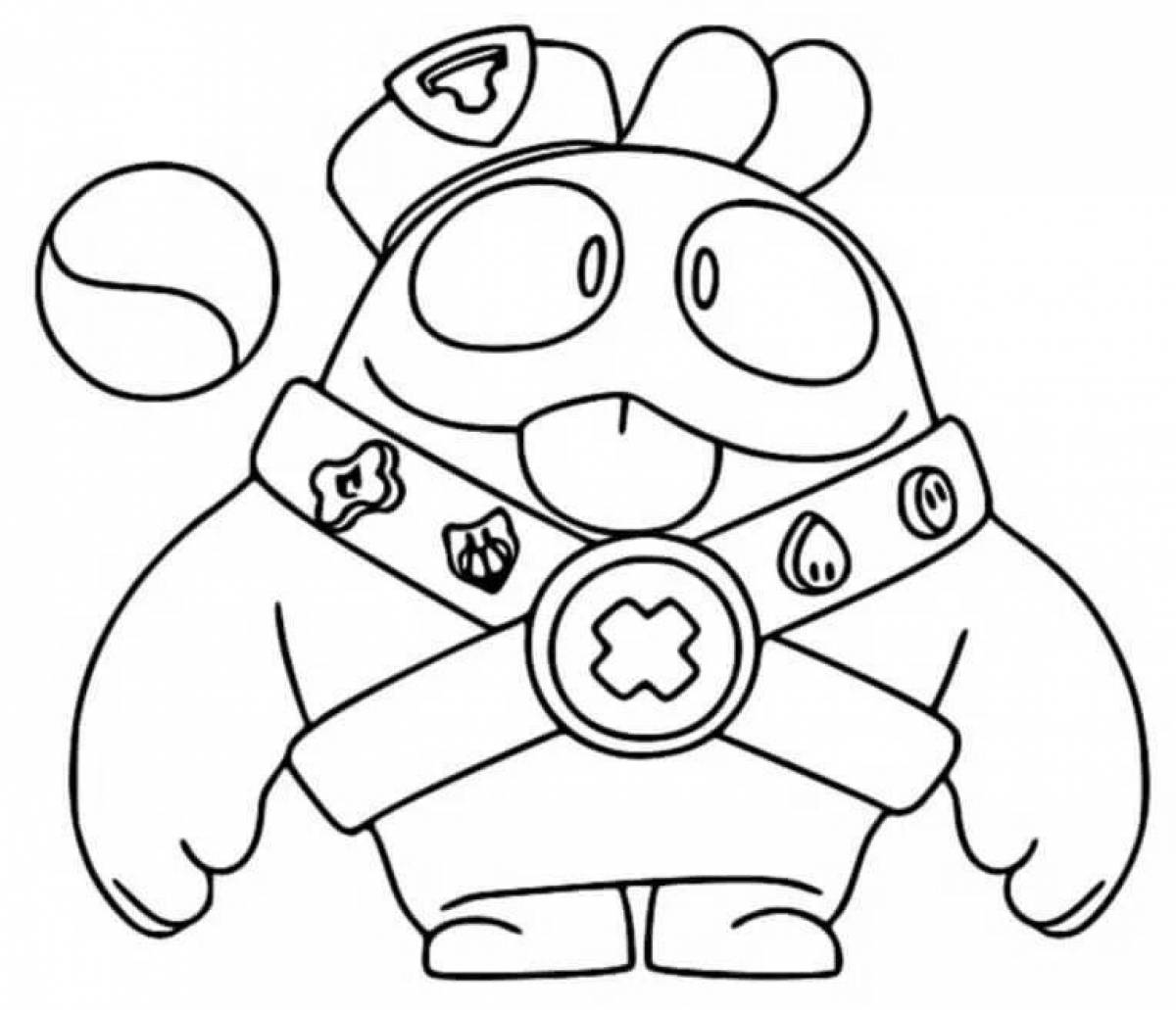 Charming gray brawl stars coloring page