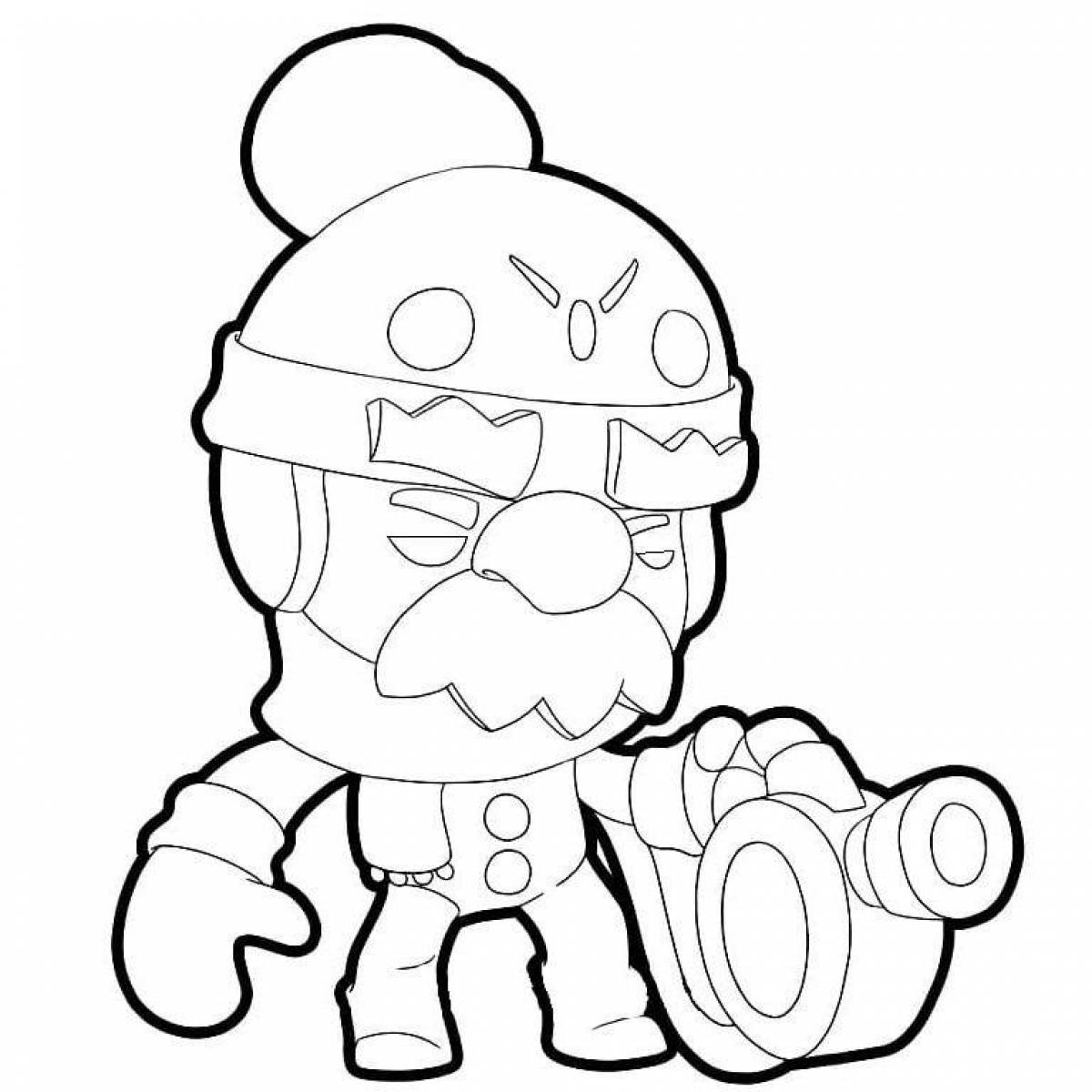 Раскраска sweet grey brawl stars