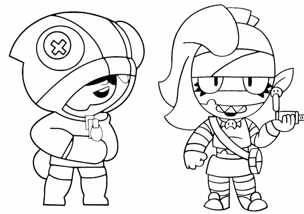 Coloring lovely gray brawl stars