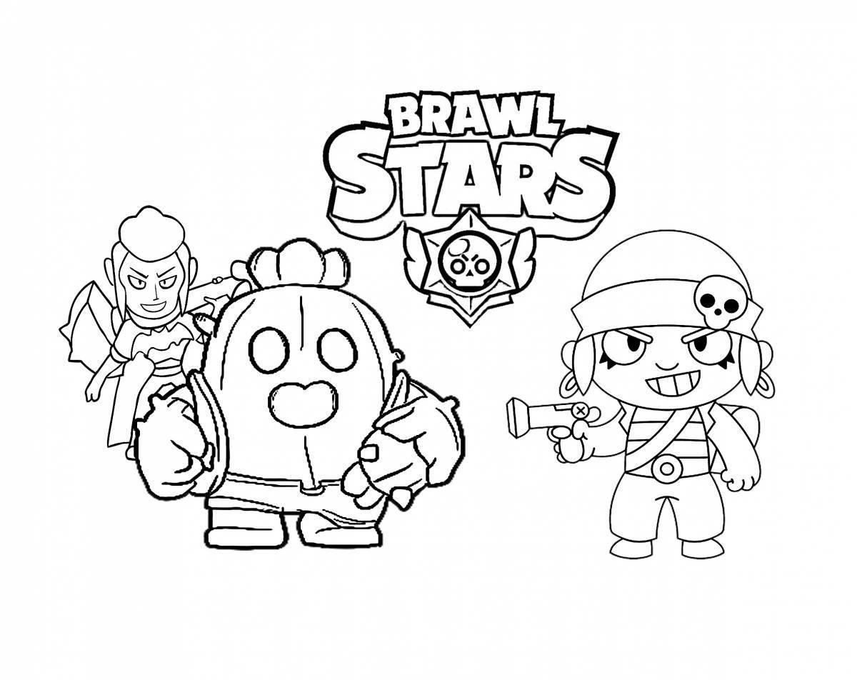 Восхитительная серая страница раскраски brawl stars