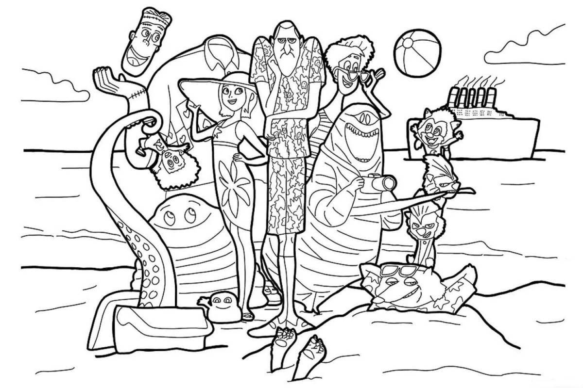 Coloring pages monsters on vacation