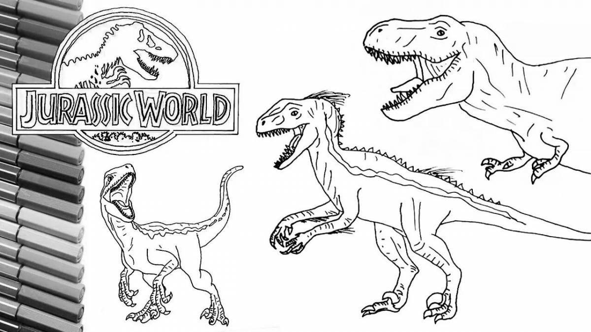 Funny jurassic world 3 coloring book
