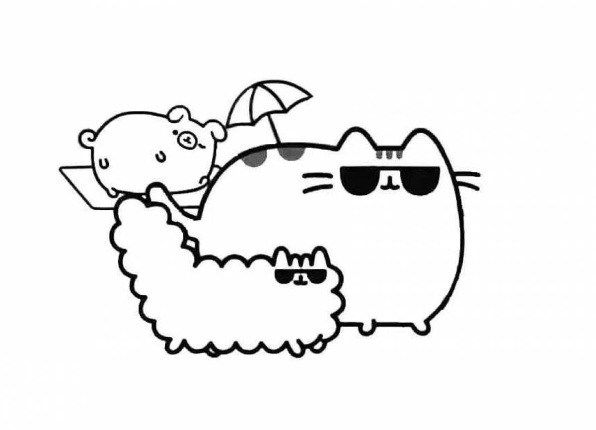 Pusheen fairy coloring page