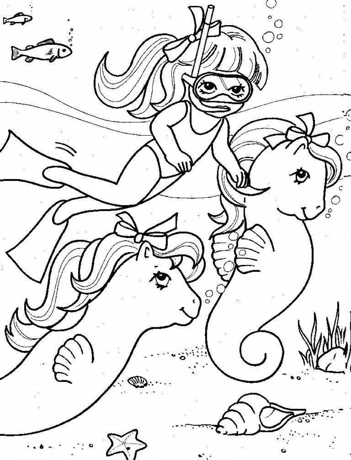 My little pony mermaid glitter coloring book