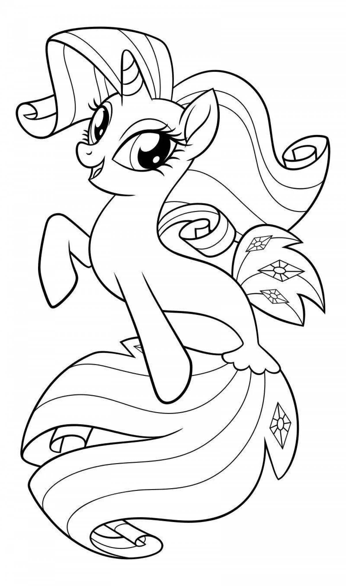 Юмористическая раскраска my little pony mermaid