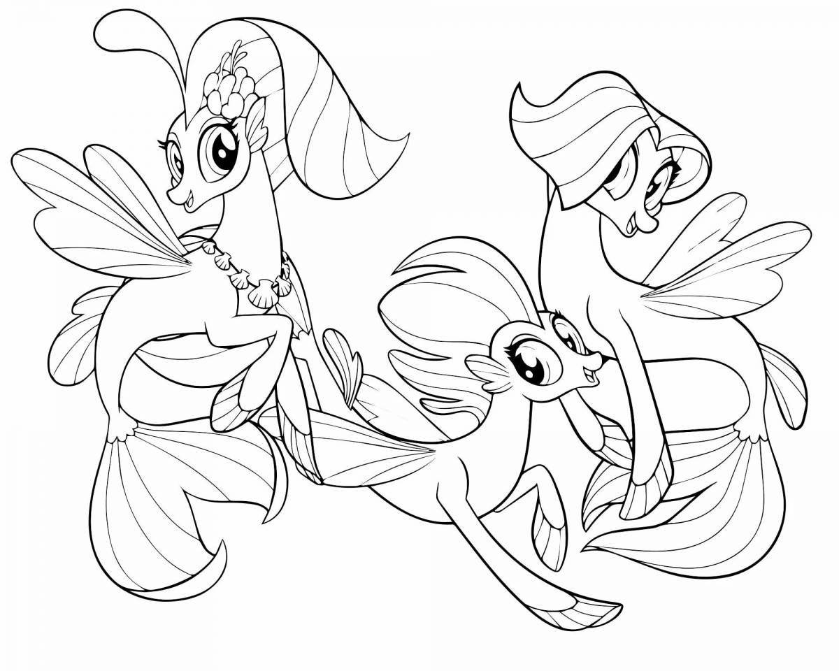 Комическая раскраска my little pony mermaid