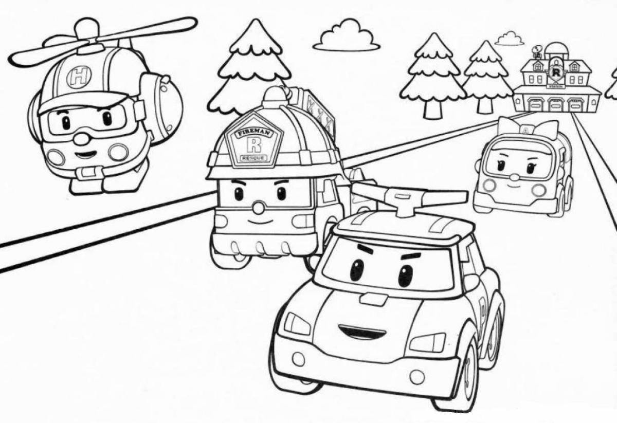 Amazing robocar coloring page for boys