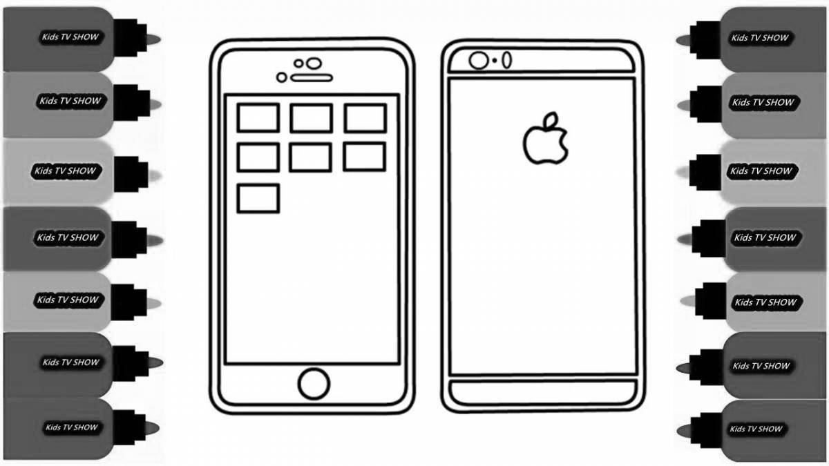 Раскраска тeлeфон. Распечатка телефона. Раскраска смартфон. Iphone раскраска.