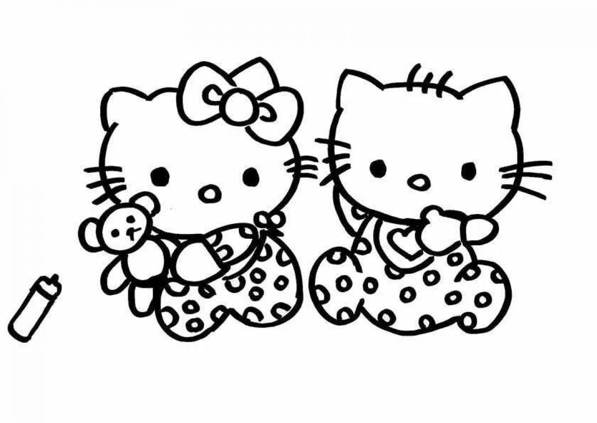 Распечатать hello kitty. Хелло Китти. Раскраски Хелло Китти сложные. Хелло Китти раскраска маленькие. Раскраска Китти не кошка.