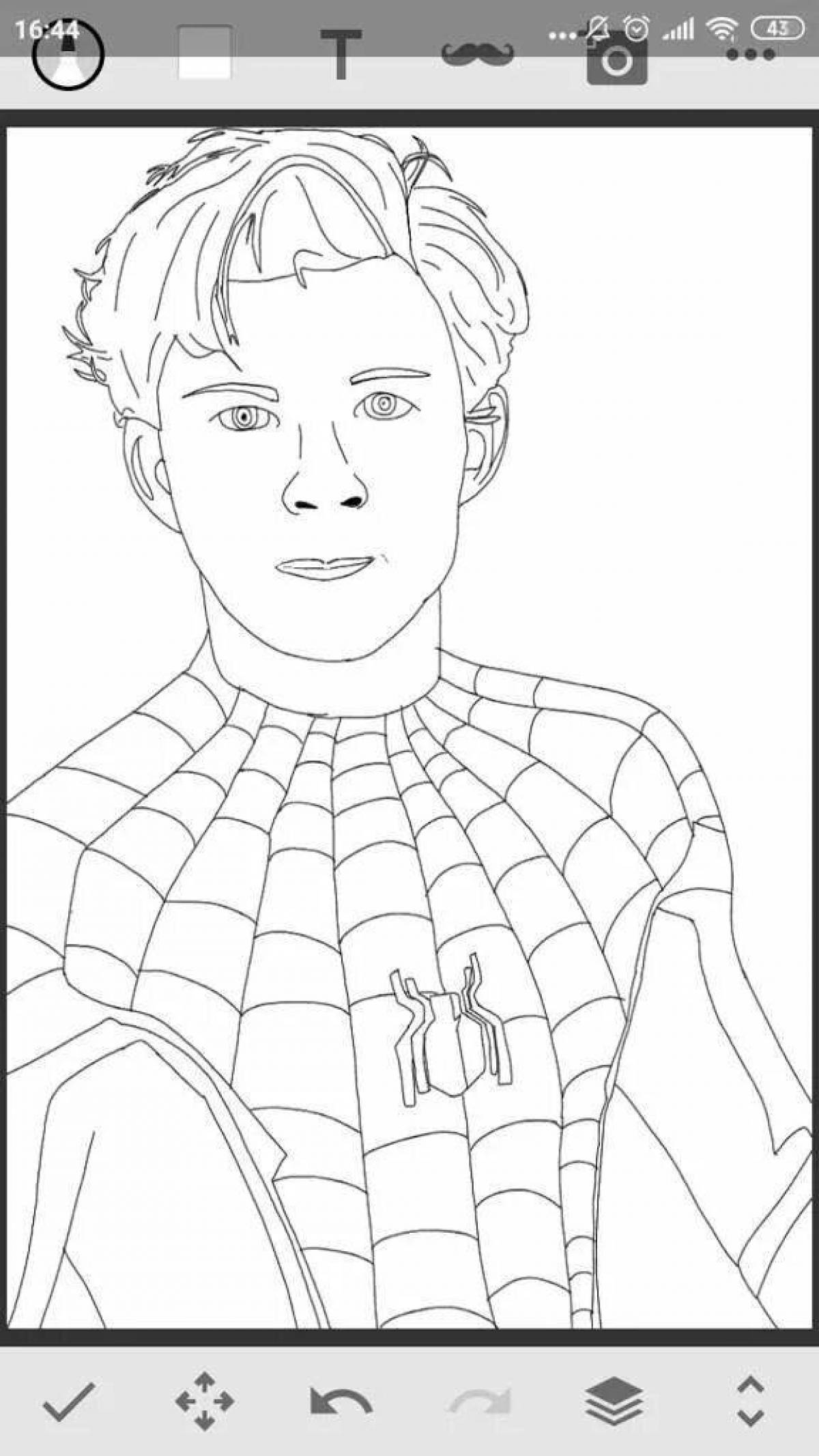 Fascinating coloring book spider-man tom holland