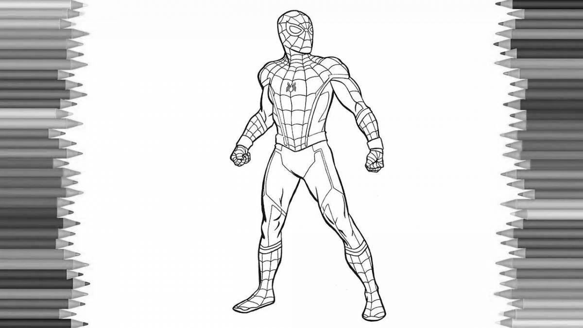 Spider-man tom holland's playful coloring page