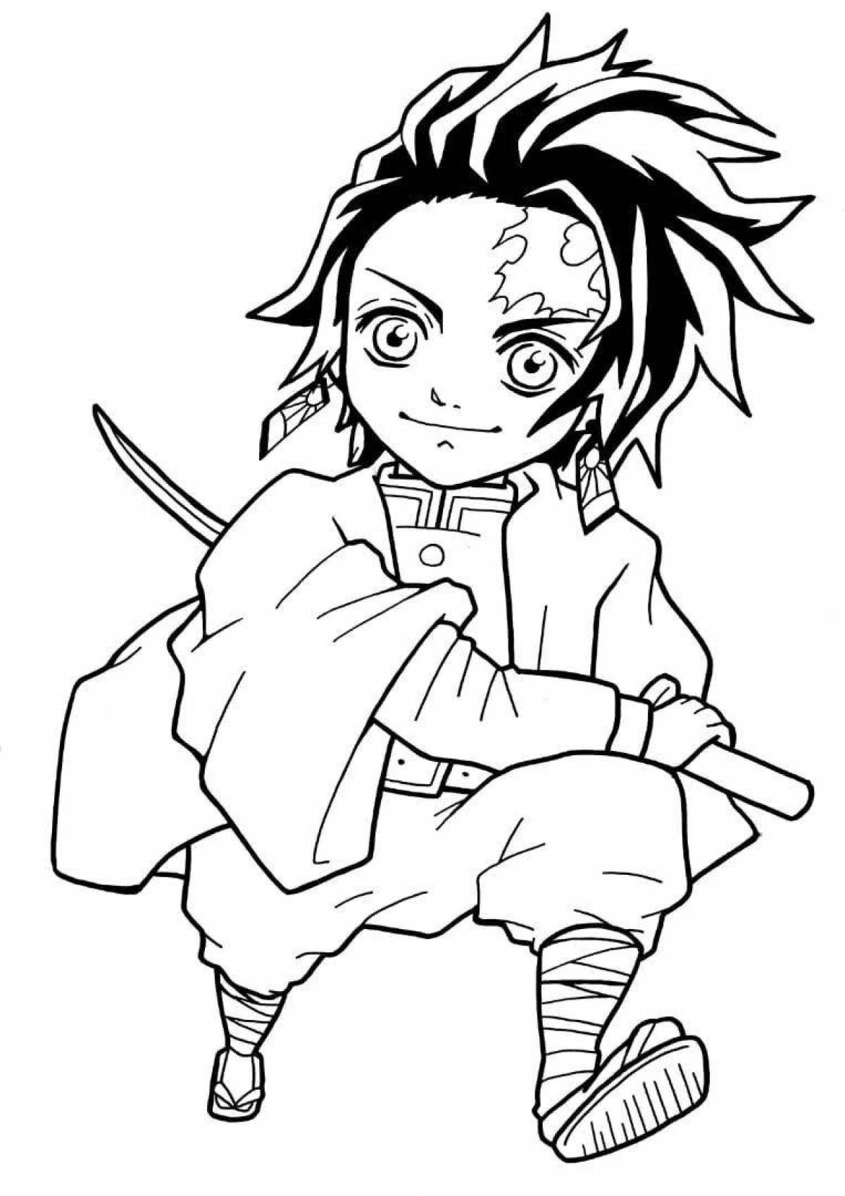 Splendid demon cleaver tanjiro coloring book