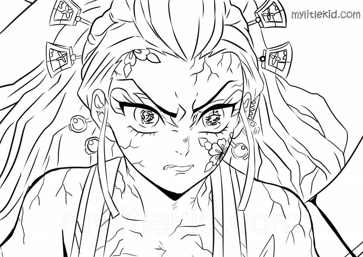 Amazing Demon Cleaver Tanjiro Coloring Page