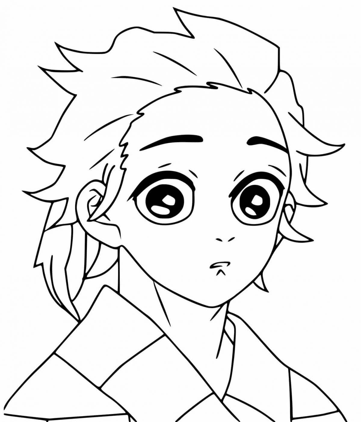 Tanjiro fairytale demon cleaver coloring page