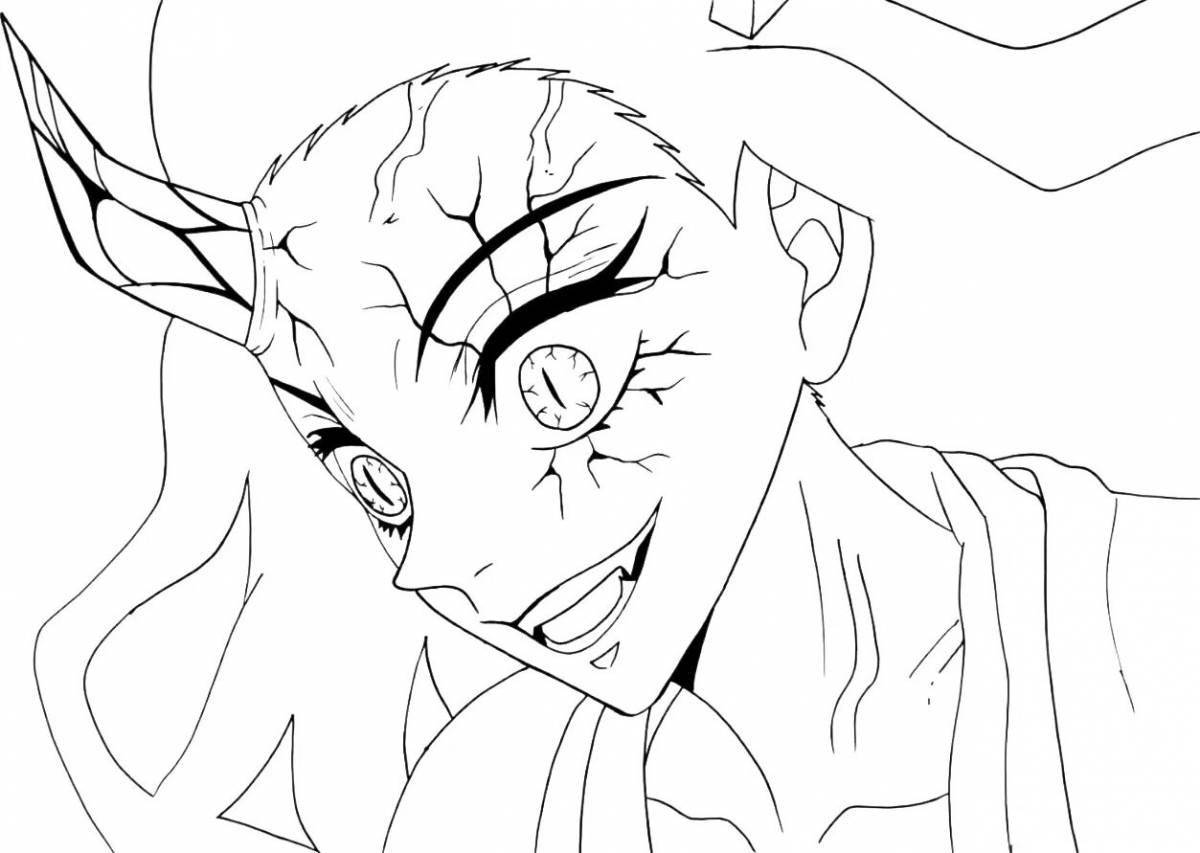 Tanjiro elegant demon cleaver coloring page
