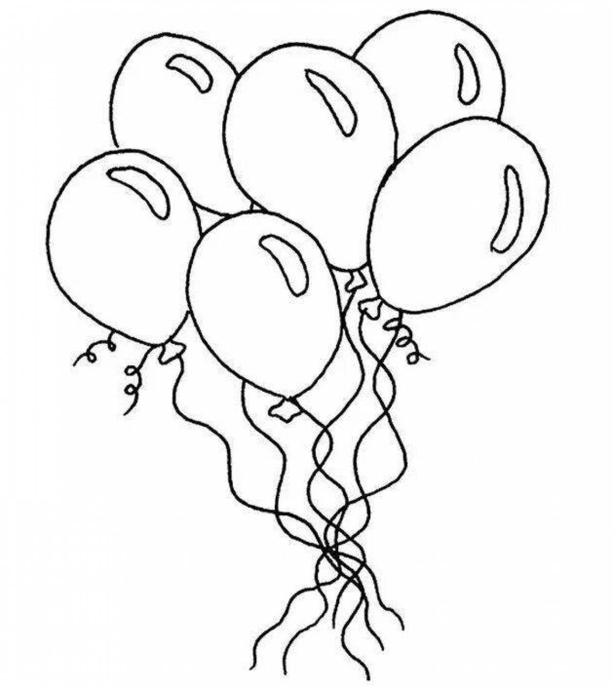 Великолепные раскраски с воздушными шарами на день рождения