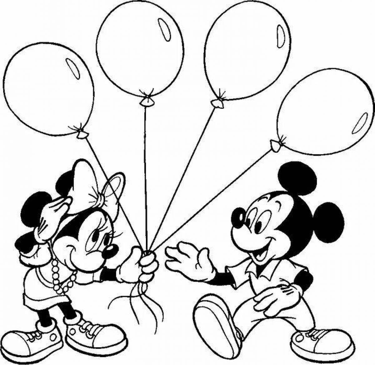 Раскраска славные воздушные шары с днем ​​рождения