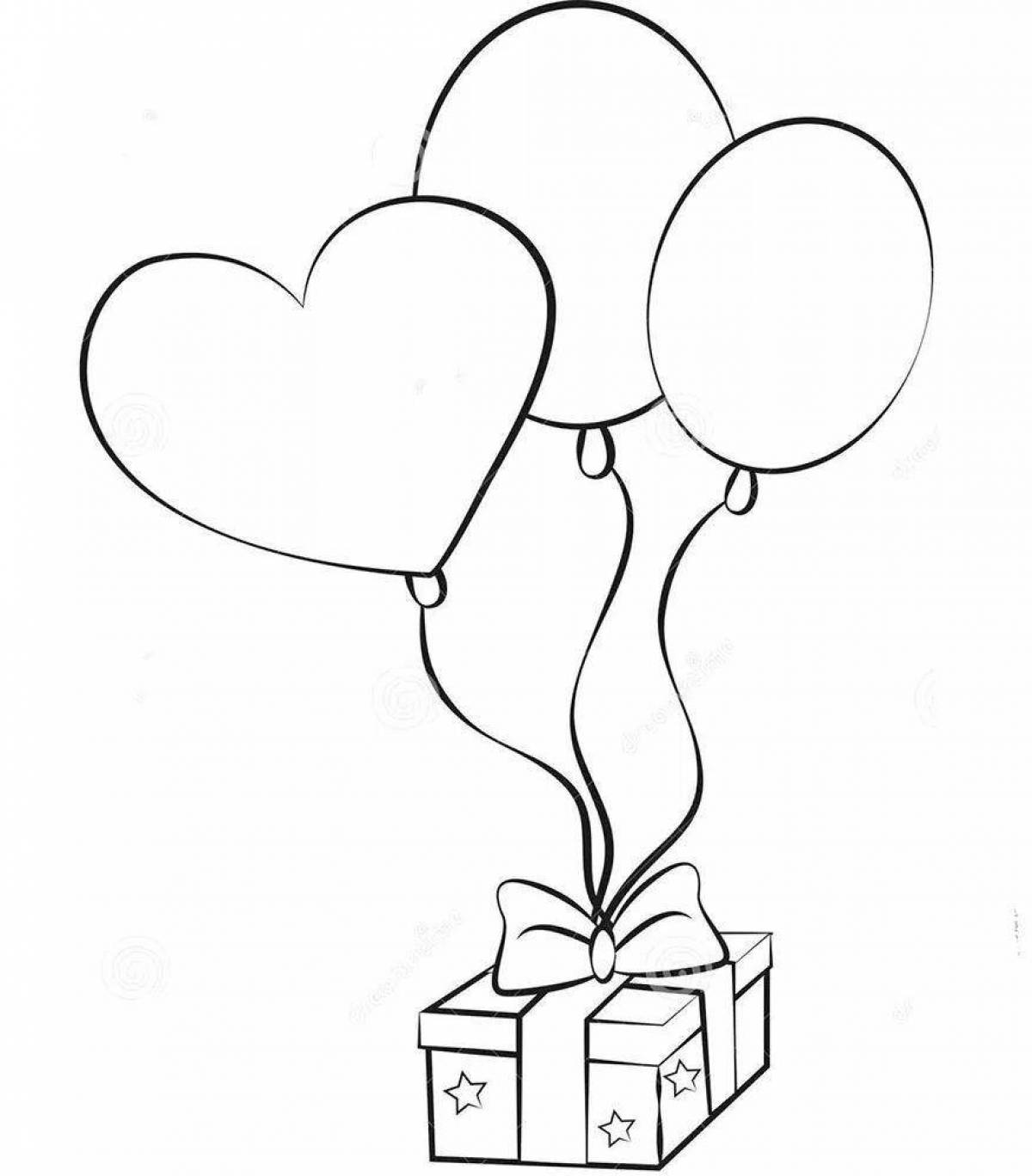 Sparkly happy birthday balloons coloring book