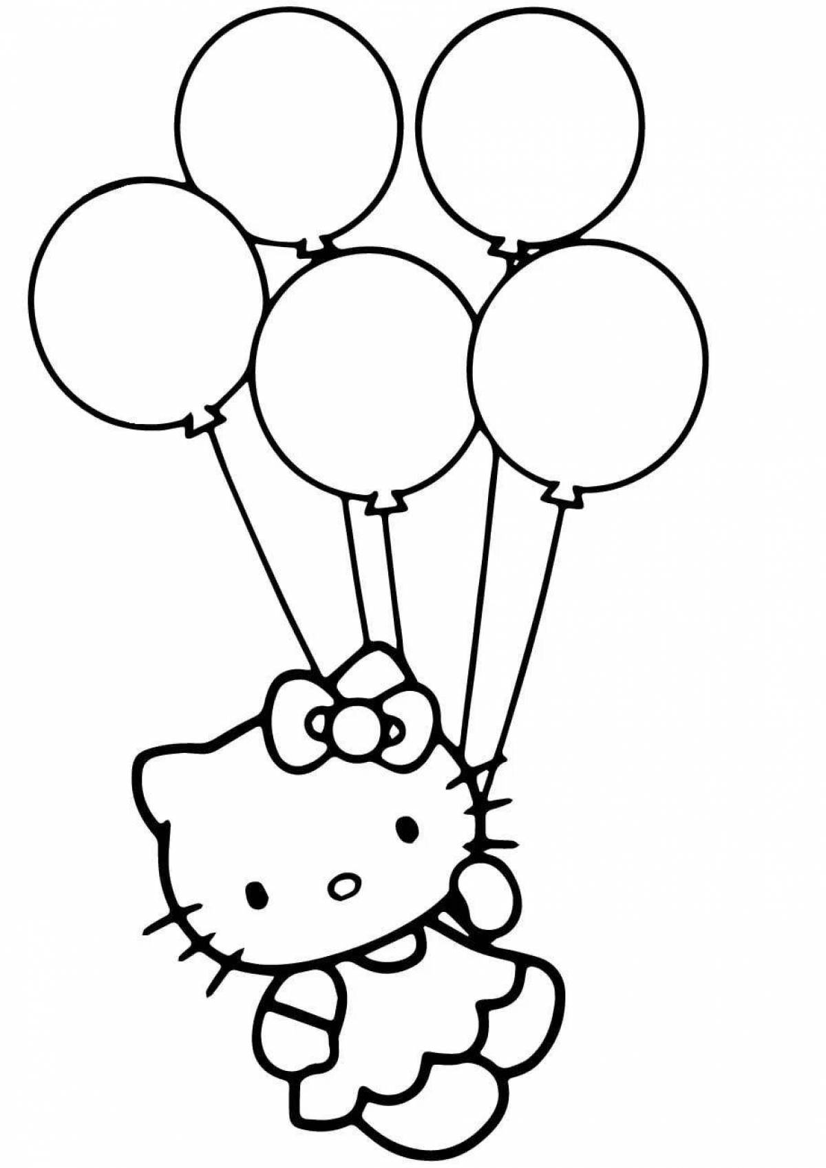 Раскраска ослепительные воздушные шары с днем ​​рождения