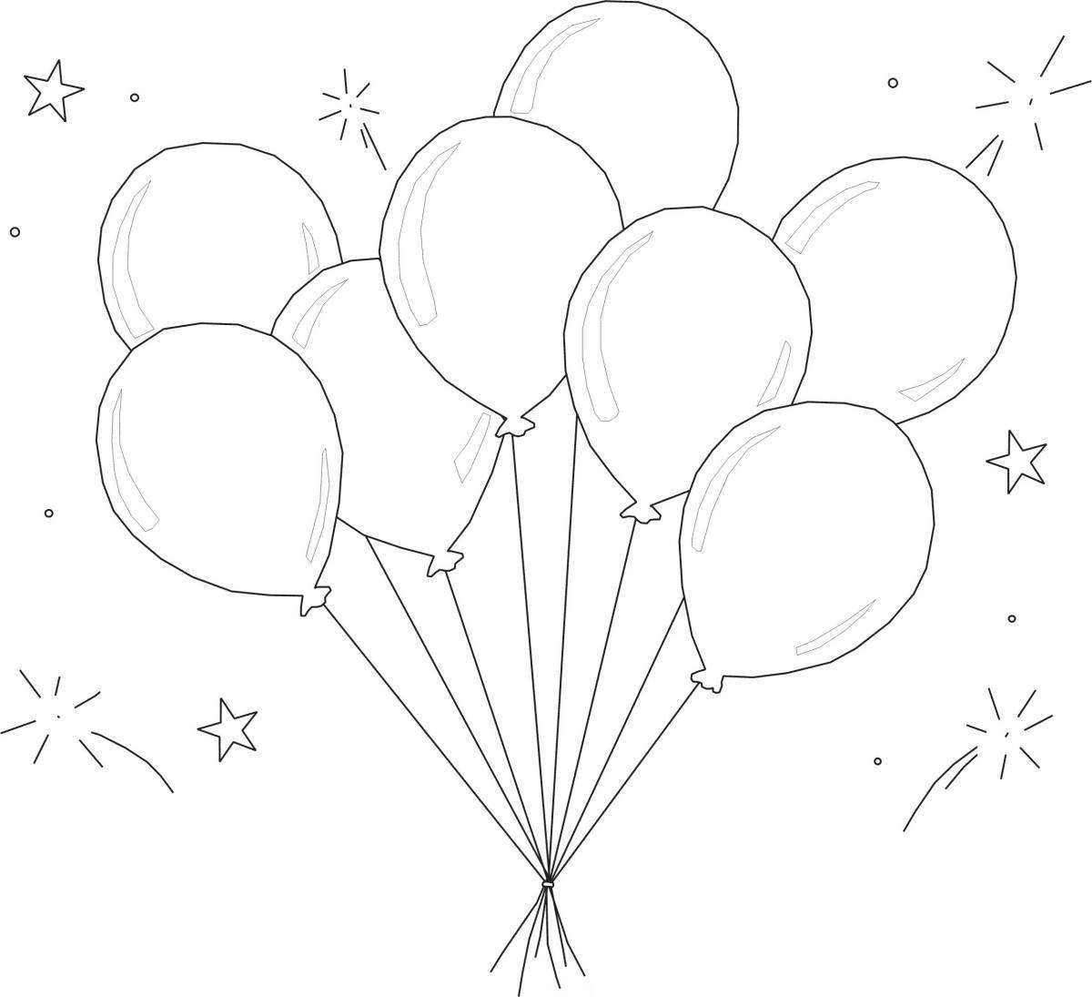 Раскраска изысканные воздушные шары с днем ​​рождения