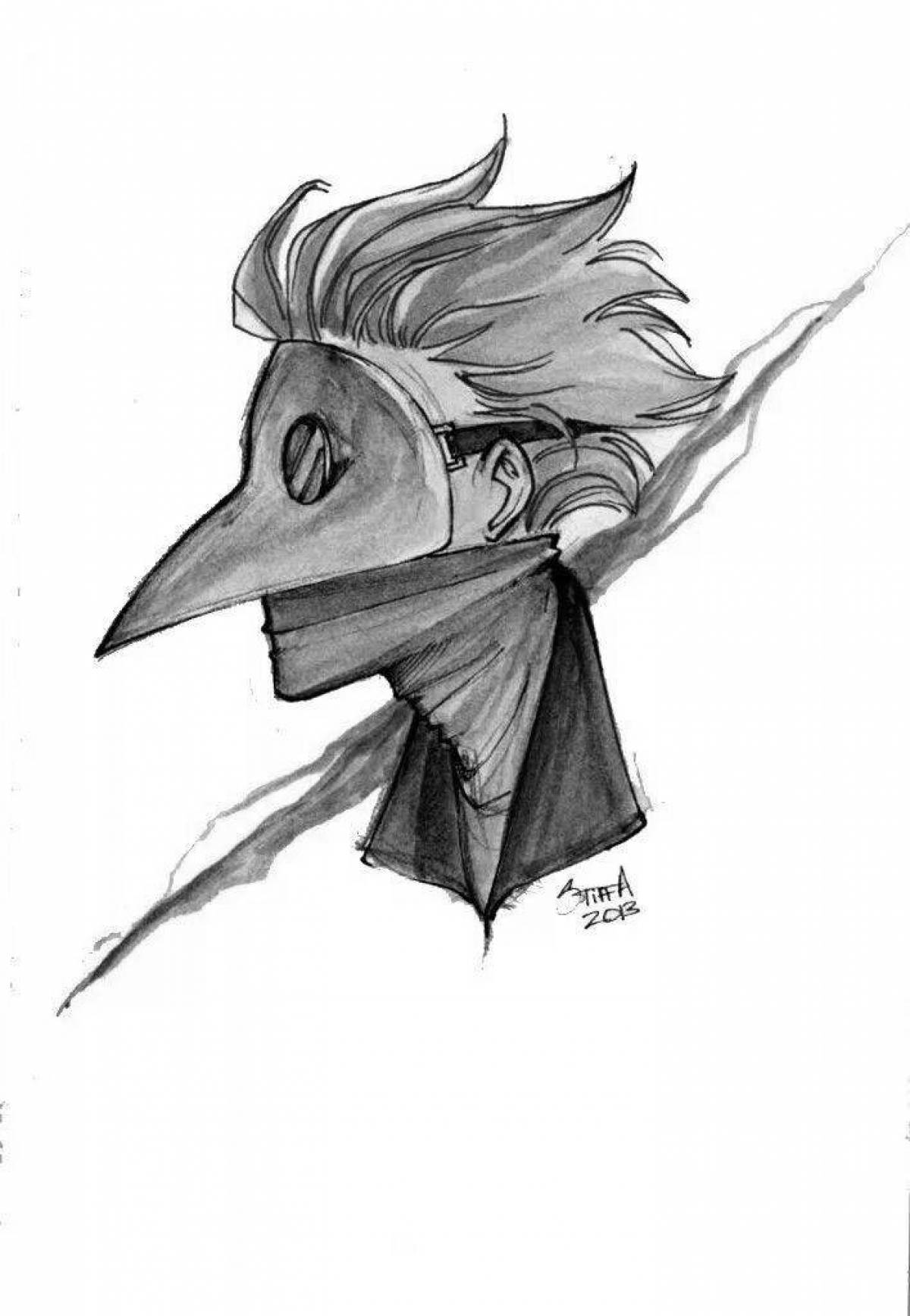 Раскраска lovely thunder plague doctor