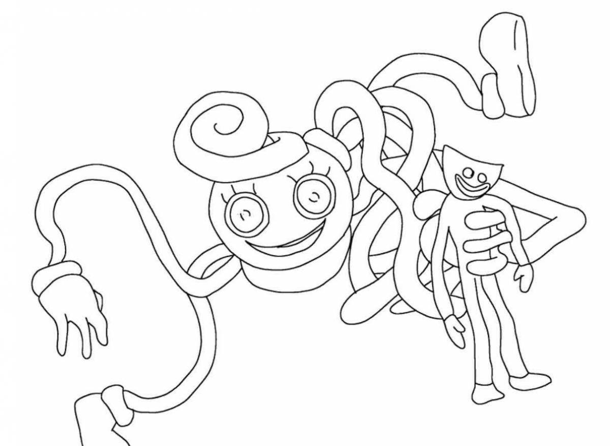 Adorable coloring game mommy with long legs