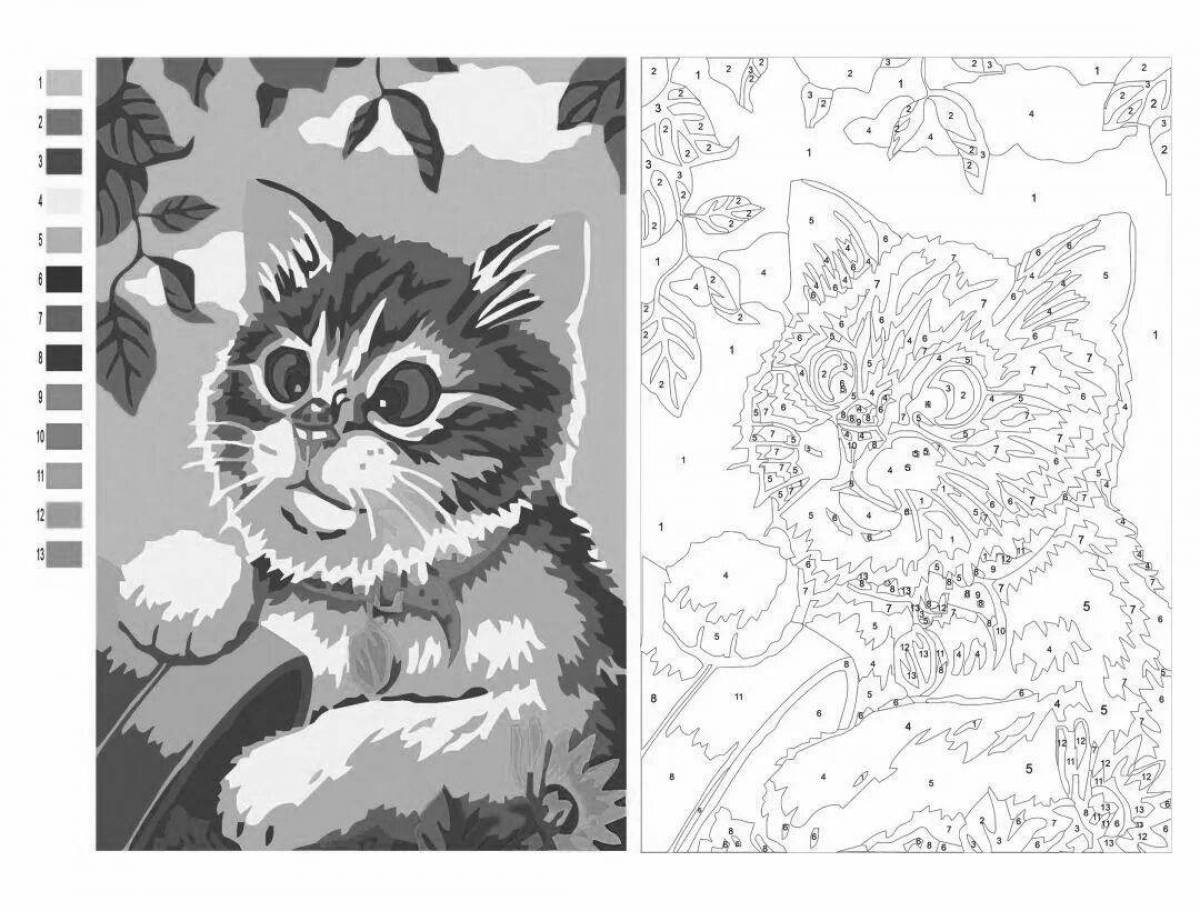 Exotic coloring pages animals by numbers
