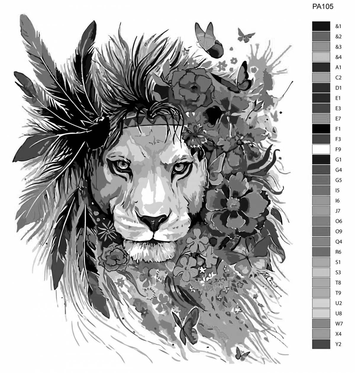 Poetic animal coloring by numbers