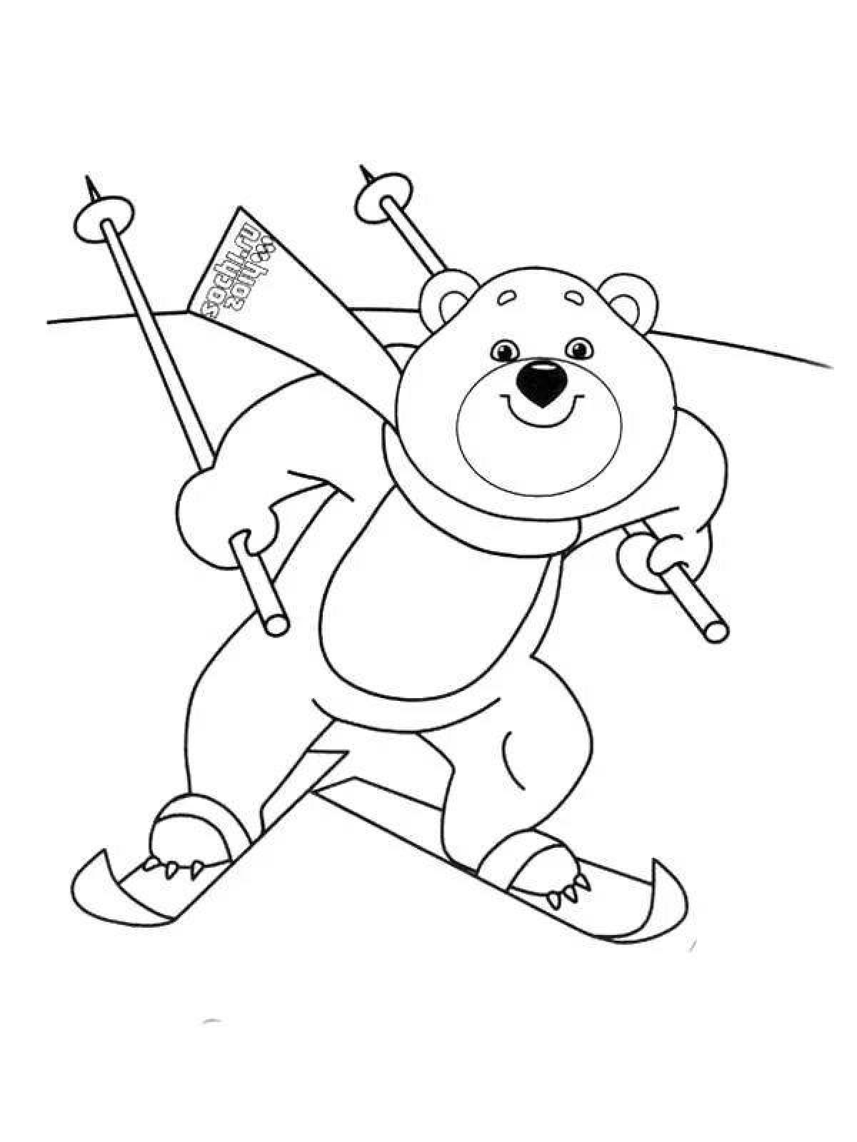 Joyful winter olympic sports coloring page
