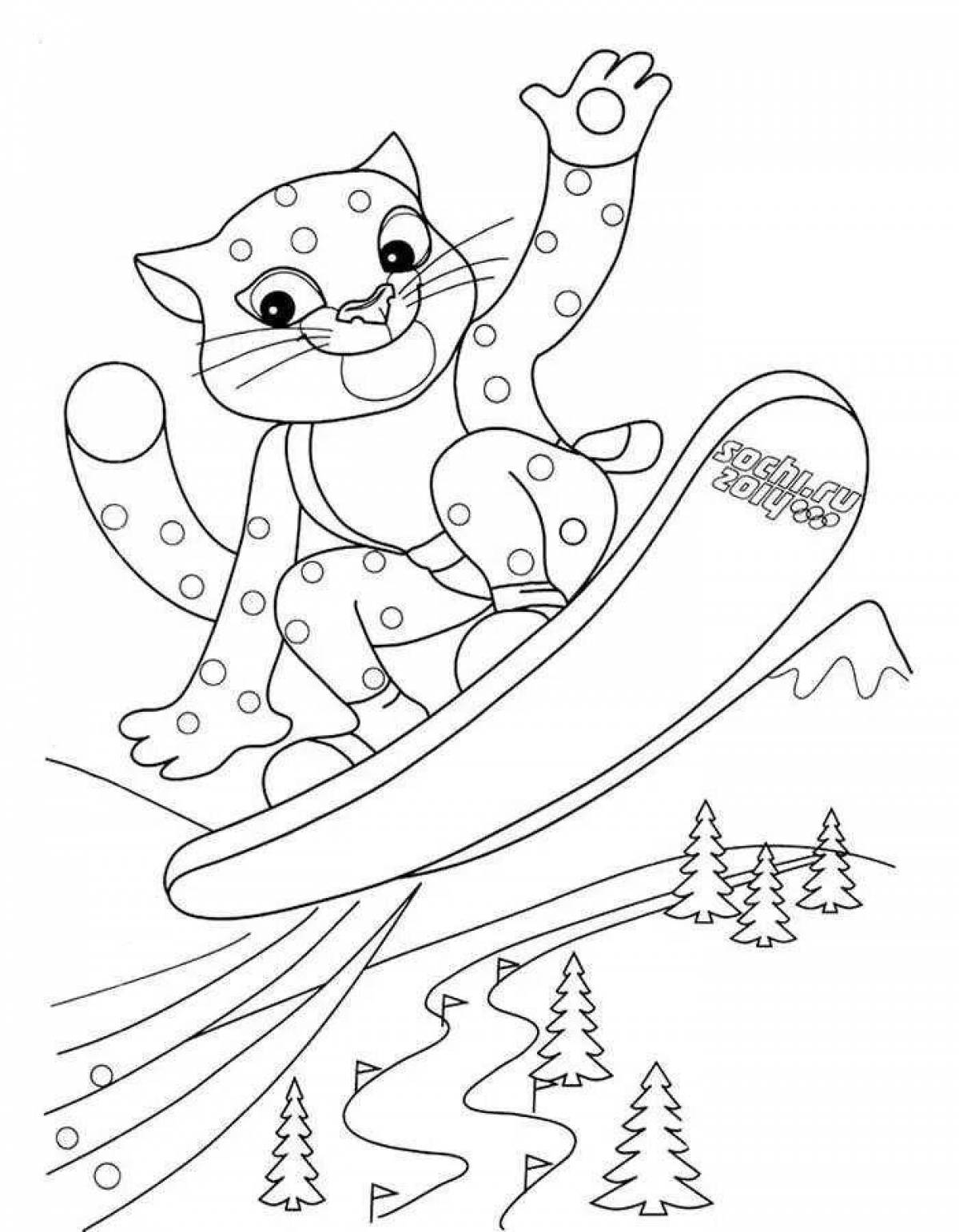Great winter olympic sports coloring book