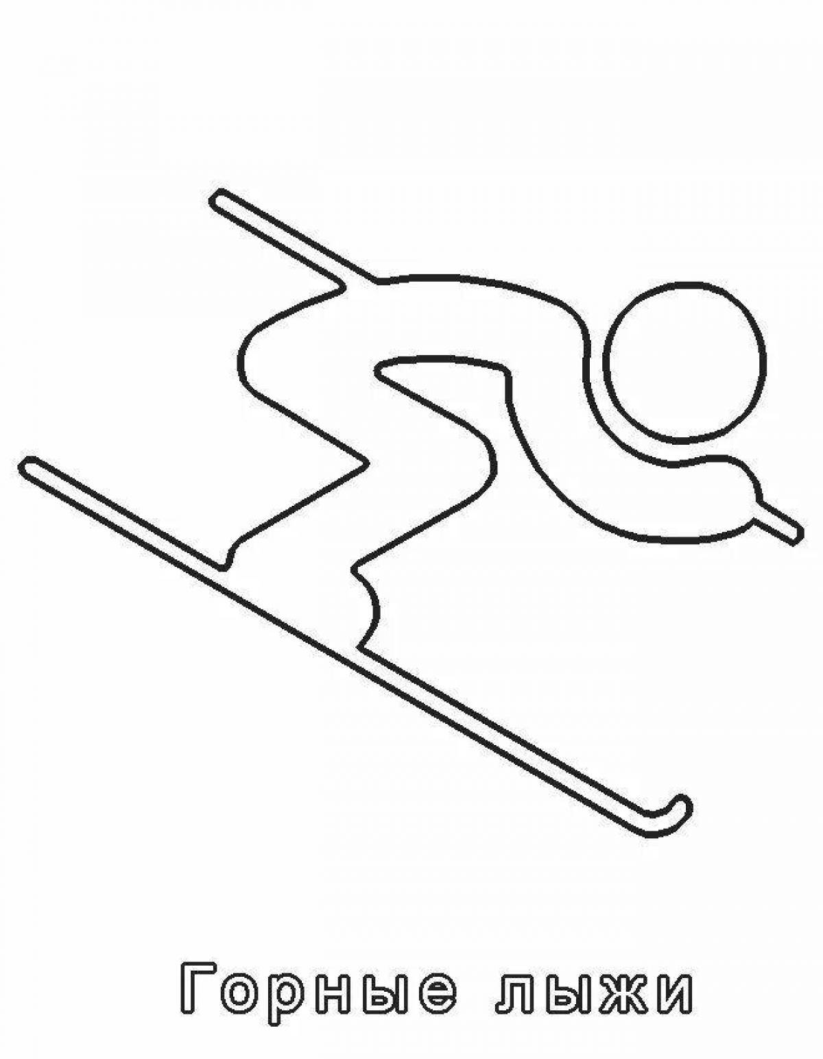 Dynamic olympic winter sports coloring page