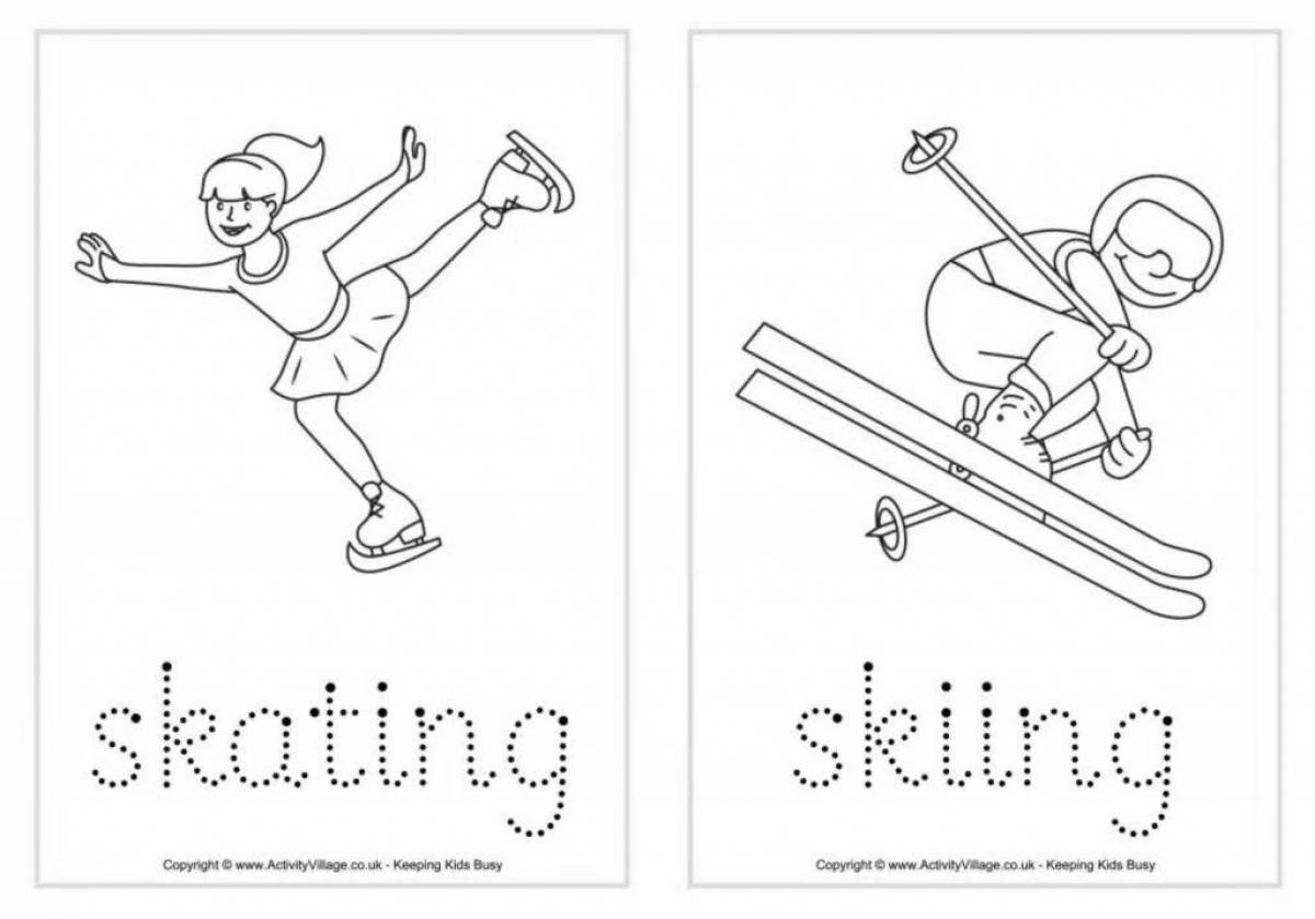 Coloring page joyful olympic winter sports