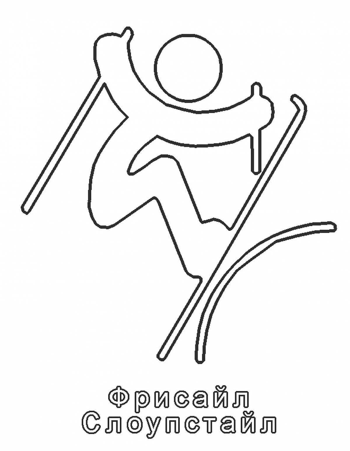 Glowing olympic winter sports coloring page