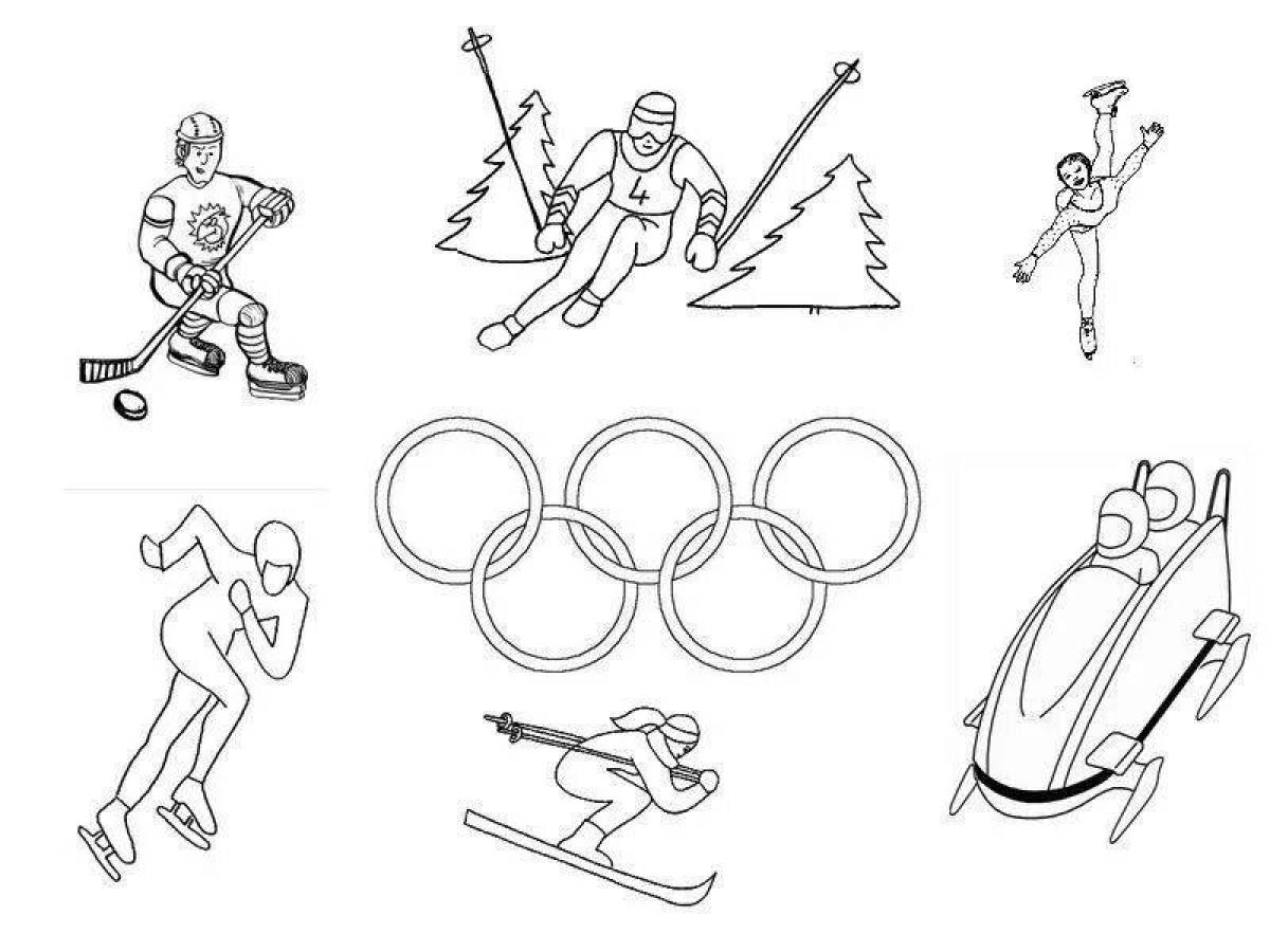 Fabulous olympic winter sports coloring book