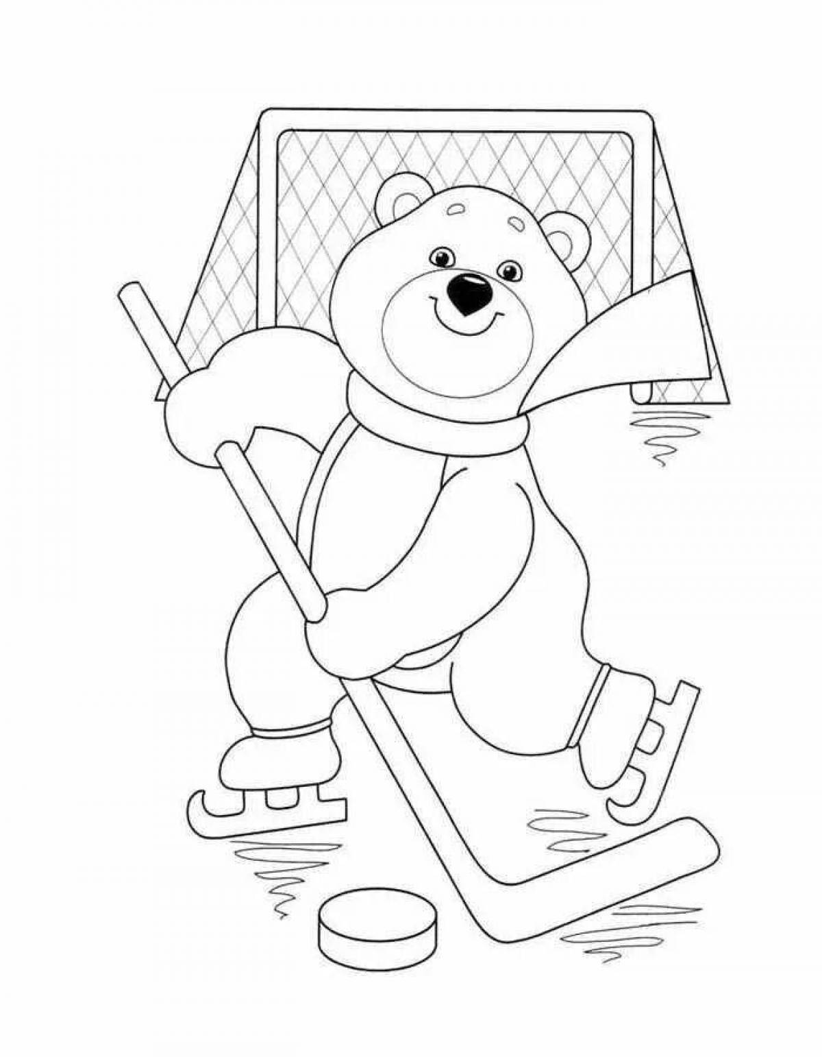 Olympic winter sports glitter coloring