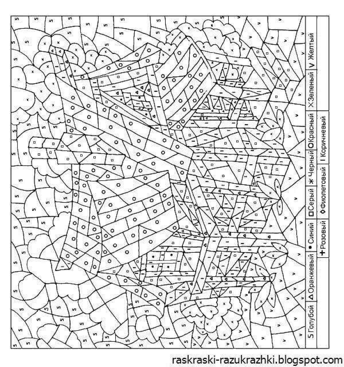 Great color by number black and white