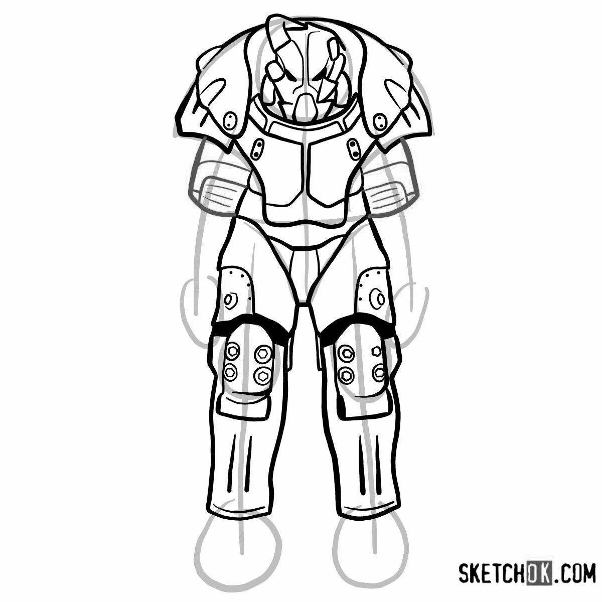 Majestic power armor fallout 4 coloring page