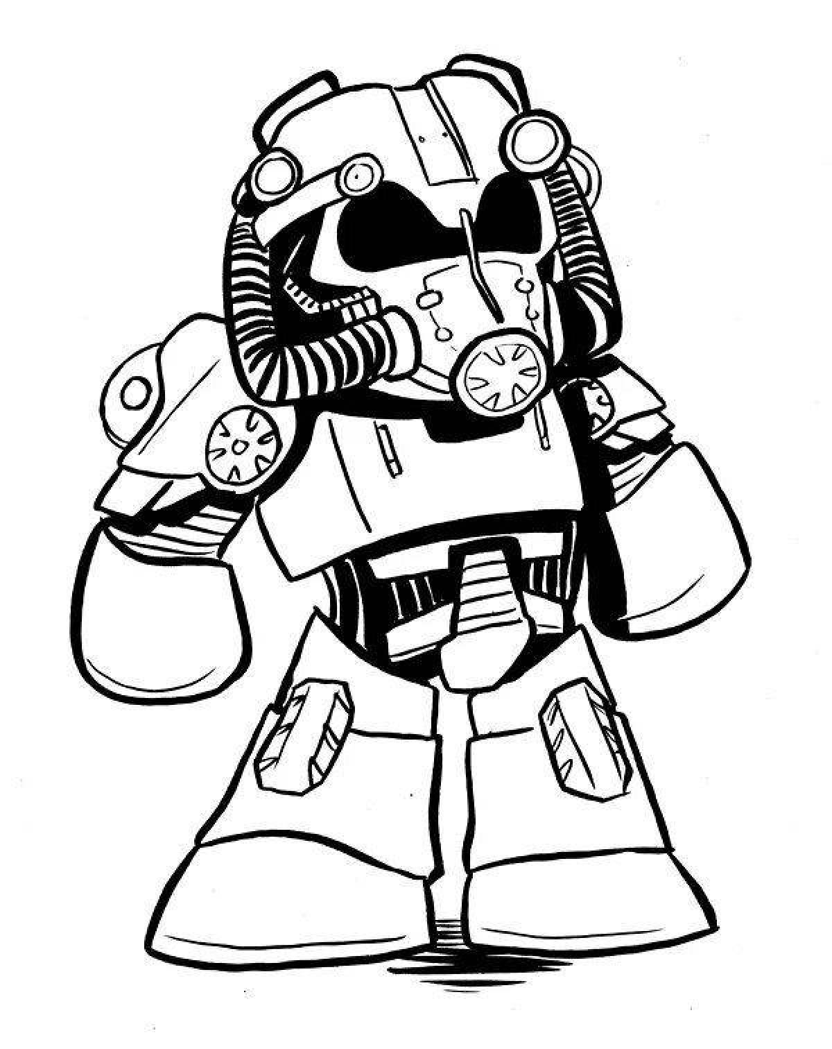 Яркая раскраска power armor fallout 4
