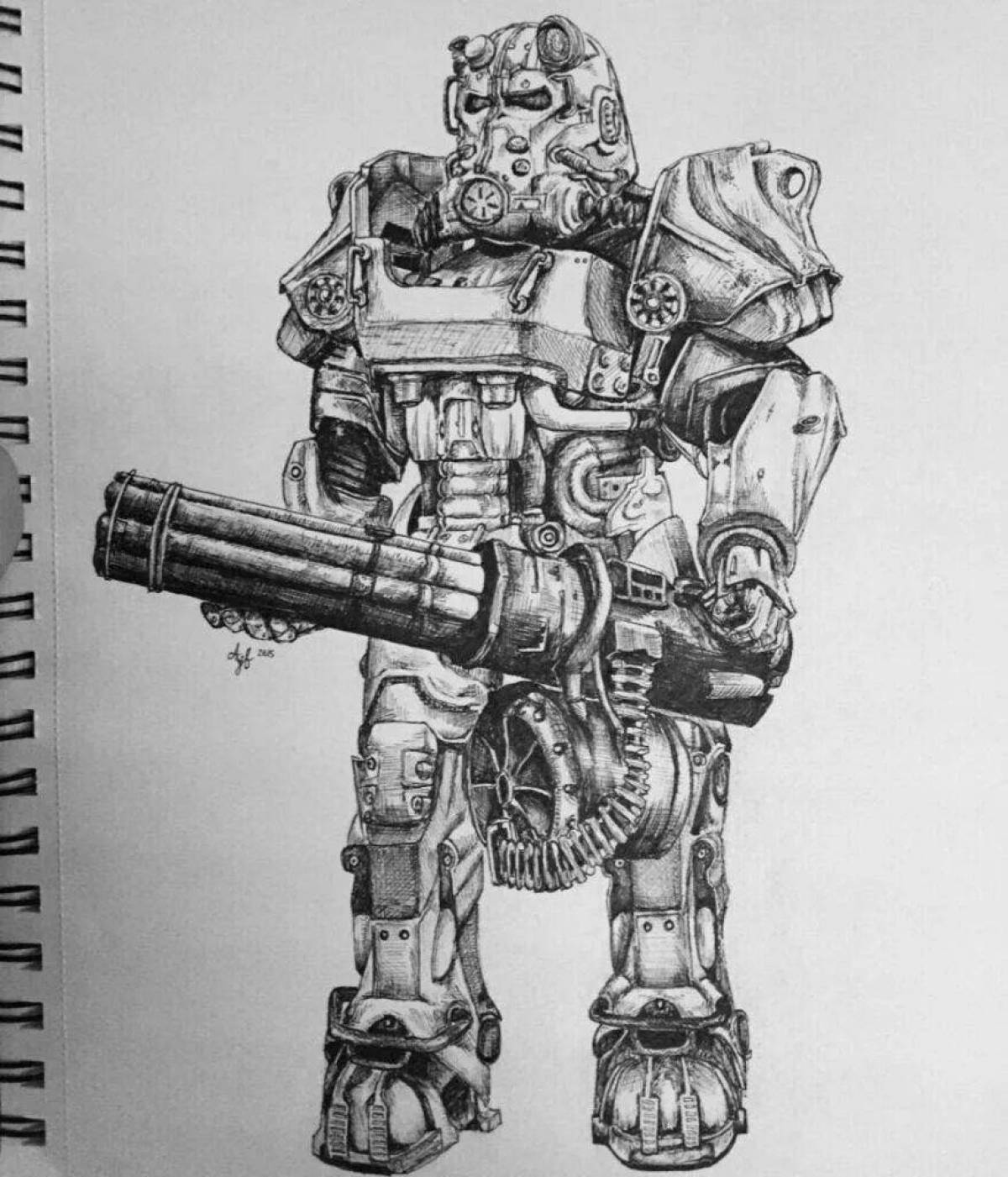 Fallout 4 radiant power armor coloring page