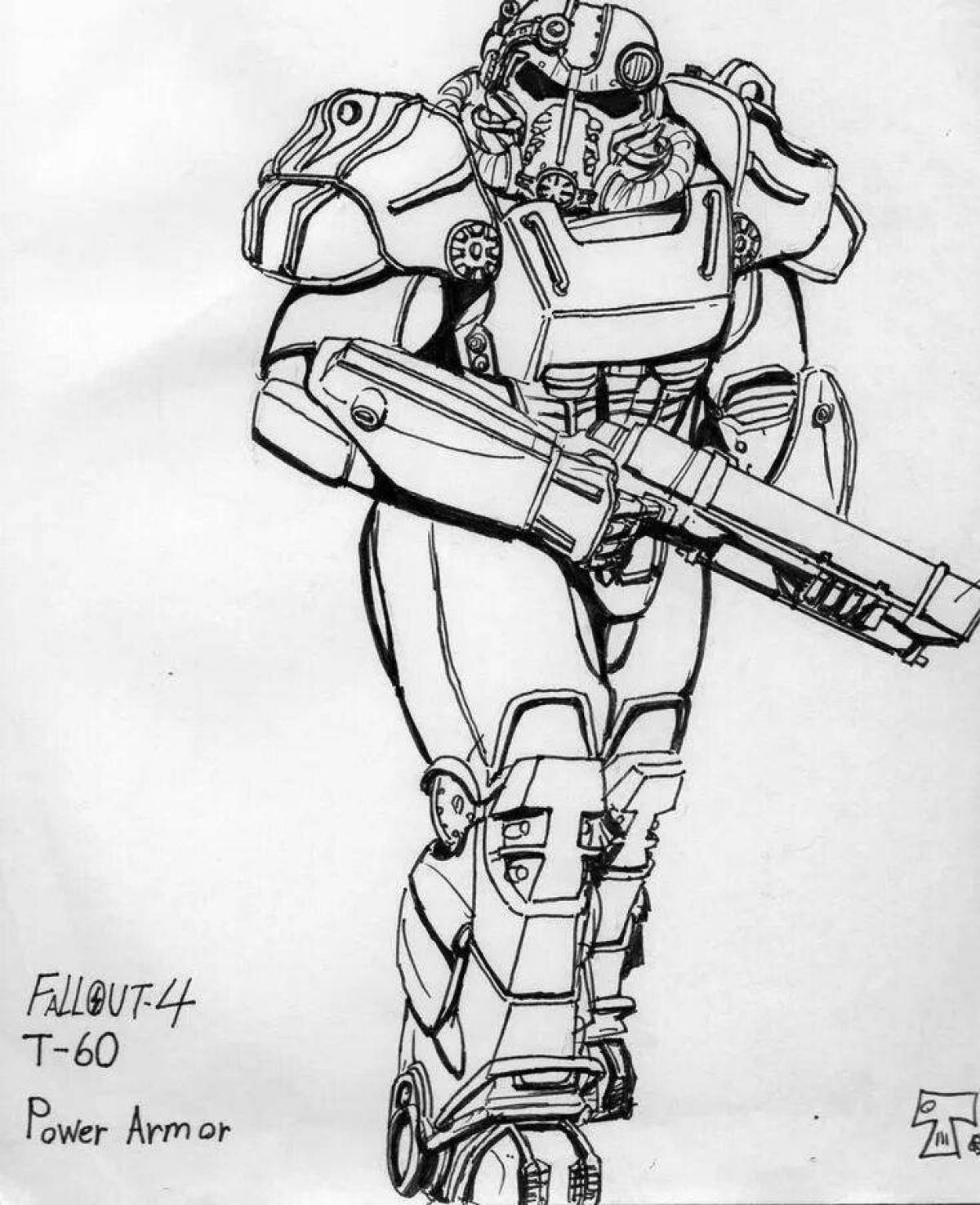 Great power armor fallout 4 coloring page